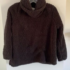 STYLE & Co teddy bear fleece funnel neck PM black